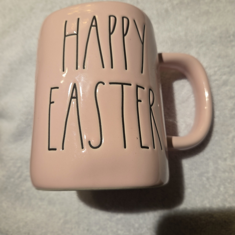 Pink Ceramic Rae Dunn 'Happy Easter' Mug